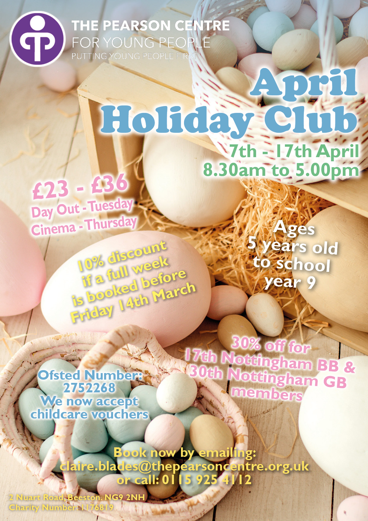 Easter holiday childcare programme poster